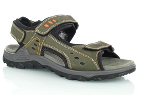 Oliwkowe sandały męskie skórzane - MANITU 610008-07
