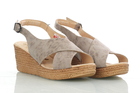 Damskie sandały na koturnie - Axel 2508/ beż wosk (2)