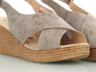 Damskie sandały na koturnie - Axel 2508/ beż wosk (3)