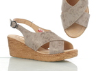 Damskie sandały na koturnie - Axel 2508/ beż wosk (5)
