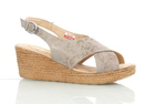 Damskie sandały na koturnie - Axel 2508/ beż wosk (1)