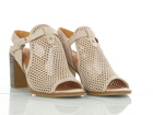 Beżowe damskie sandały letnie na słupku - Venezia 3014052156 BEI (2)