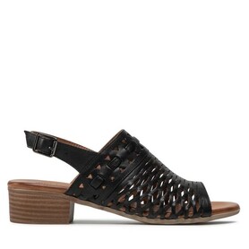 Czarne sandały damskie skórzane - PIAZZA 910055-01