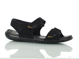 Czarne sandały męskie skórzane - KRISBUT 1251-1-9