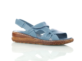 Niebieskie sandały damskie skórzane - Loretta Vitale K251