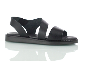 Czarne damskie sandały skórzane - Hee 24391 Negro