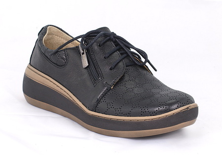Czarne Damskie buty wiązane - HELIOS 328S  (1)