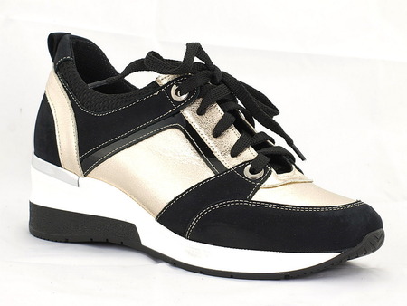 Czarno - złote buty damskie Sneakersy - Góral 1503  (1)
