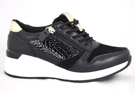 Piękne czarno-złote Sneakersy damskie Filippo DP2052/21 BK buty damskie  (1)