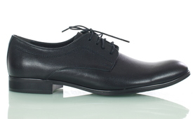 Czarne Męskie buty do garnituru Góral M018, czarne buty wizytowe