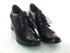 Czarne pantofle damskie sznurowane na słupku - Arka 6136/2054+1476 (3)