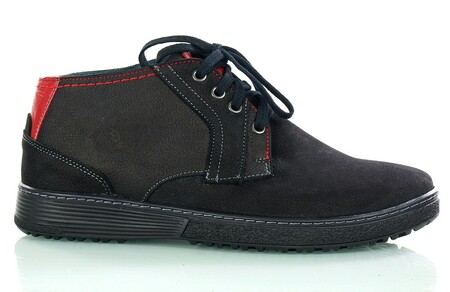 Męskie czarne buty zimowe Ja-Marc 545/R12, czarne zamszowe trzewiki męskie (1)