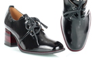 Czarne pantofle damskie sznurowane na słupku - GAMIS 5308/A128+Czerwony (3)