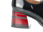 Czarne pantofle damskie sznurowane na słupku - GAMIS 5308/A128+Czerwony (4)