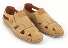 Męskie beżowe sandały skórzane - KRISBUT 5396-4-9 (3)