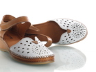Białe sandały damskie na koturnie - MANITU 911008-3 (2)