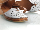 Białe sandały damskie na koturnie - MANITU 911008-3 (3)