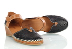 Czarne sandały damskie na koturnie - MANITU 911008-1 (4)