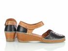 Czarne sandały damskie na koturnie - MANITU 911008-1 (5)