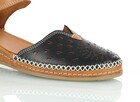 Czarne sandały damskie na koturnie - MANITU 911008-1 (6)