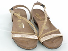 Złote sandały damskie skórzane - VENEZIA 7950 TAUPE-ORO@380 (4)