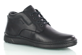 Męskie buty zimowe skórzane Krisbut 6765-1-4, czarne trzewiki męskie